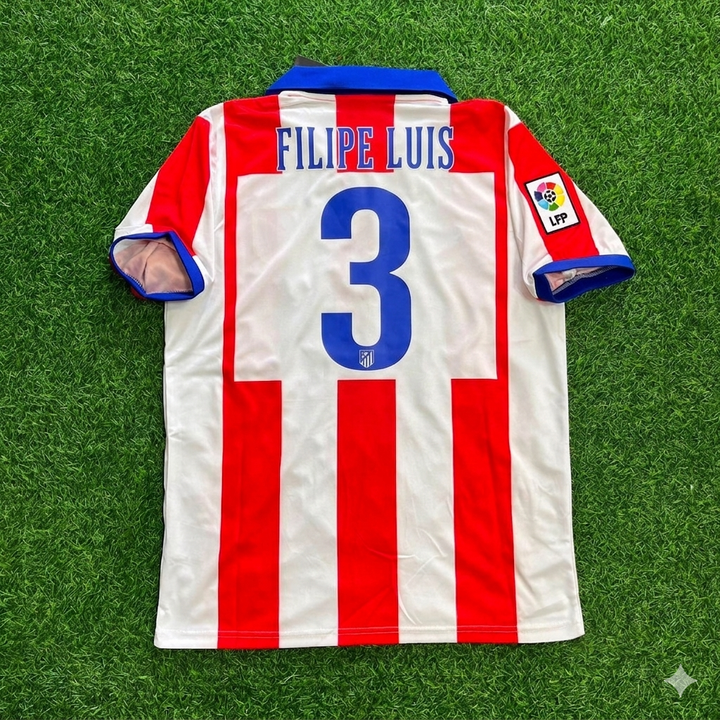 Filipe Luis 3 Atlético Madrid Home 2014/15 Retro Kit Football Jersey