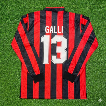 Filippo Galli #13 AC Milan 1989-1990 Retro Long Sleeve Football Jersey Kit