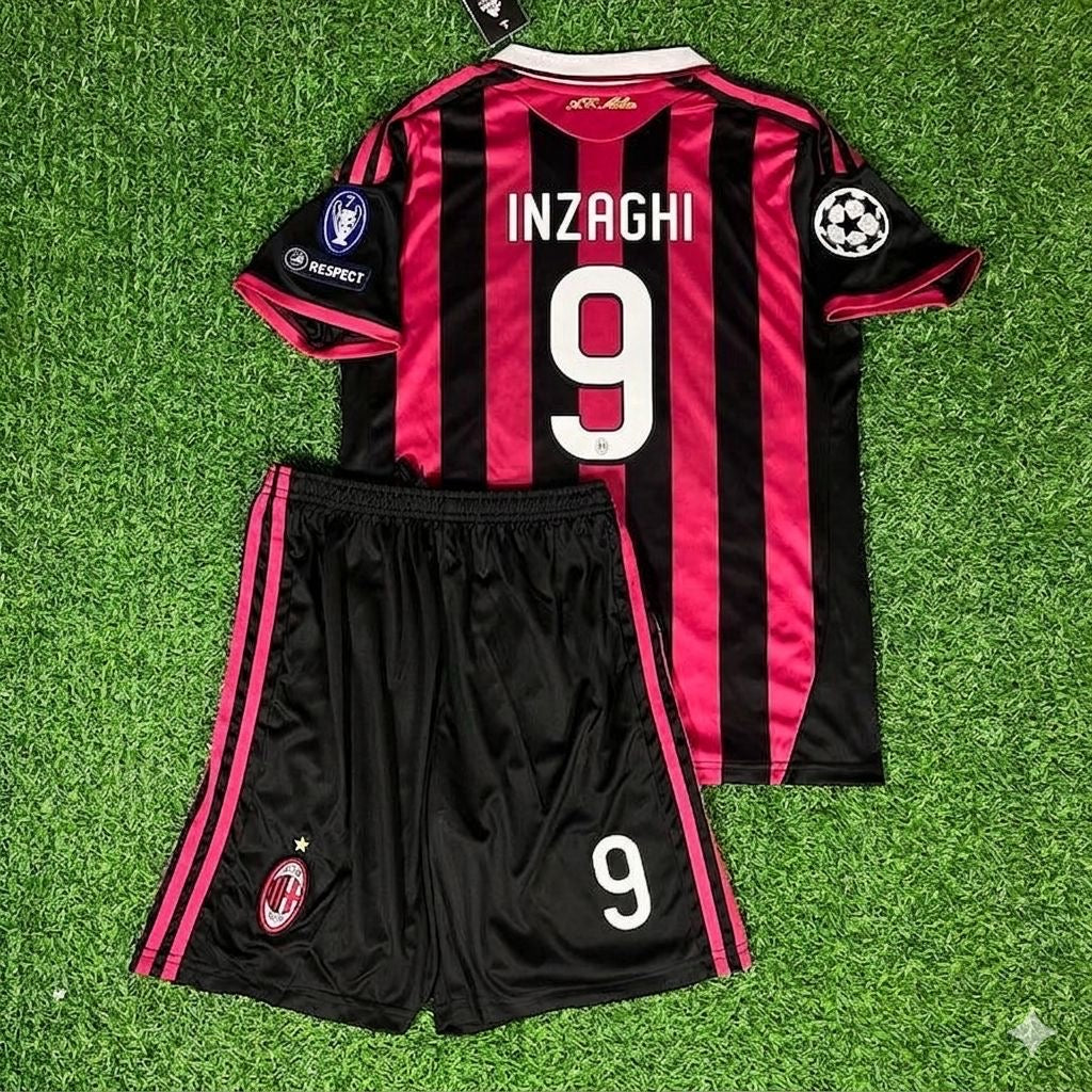 Filippo Inzaghi #9 AC Milan 2009/10 Retro Football Jersey Kit
