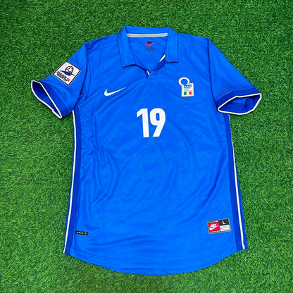 Italy World Cup 1998 Filippo Inzaghi Home Blue Retro Football Jersey