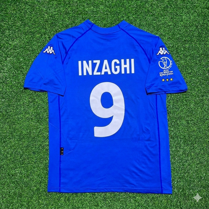 Italy World Cup 2002 Filippo Inzaghi #9 Home Retro Football Jersey