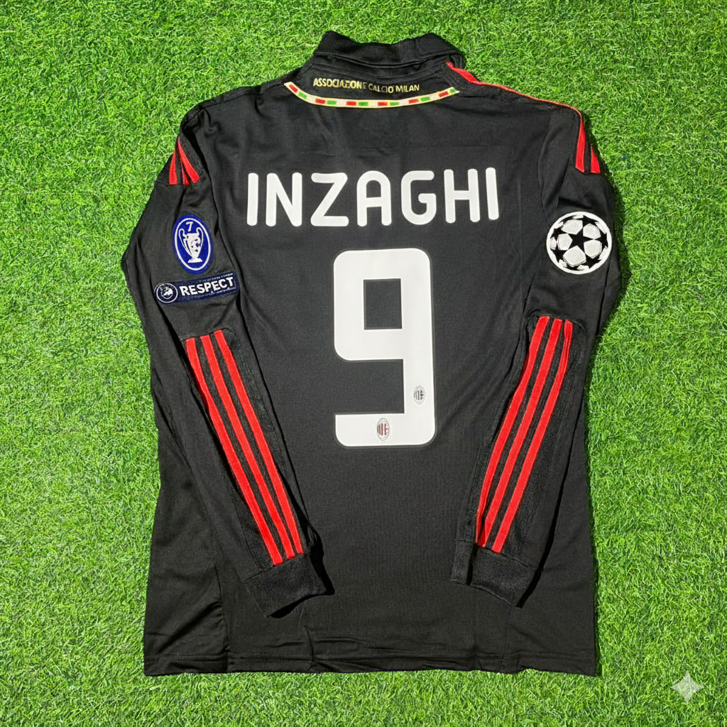 Filippo Inzaghi AC Milan 2011/12 Red & Black Retro Football Jersey Collection