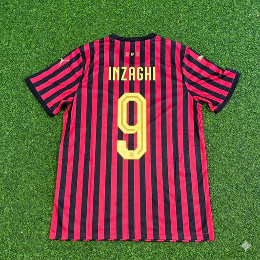 Filippo Inzaghi AC Milan 120th Anniversary Special Golden Retro Football Jersey Kit