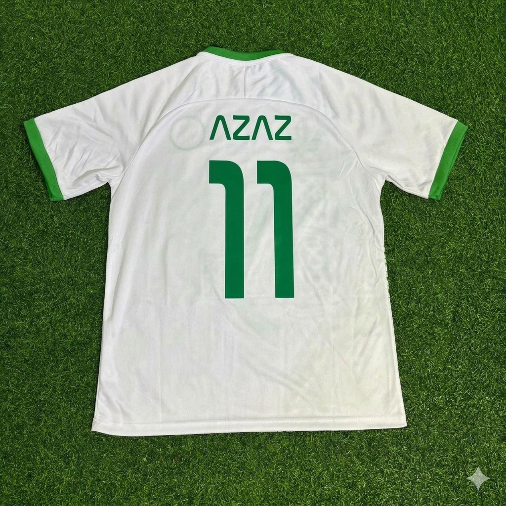 Finn Azaz 11- Ireland Vintage Special Edition White Football Jersey Collection