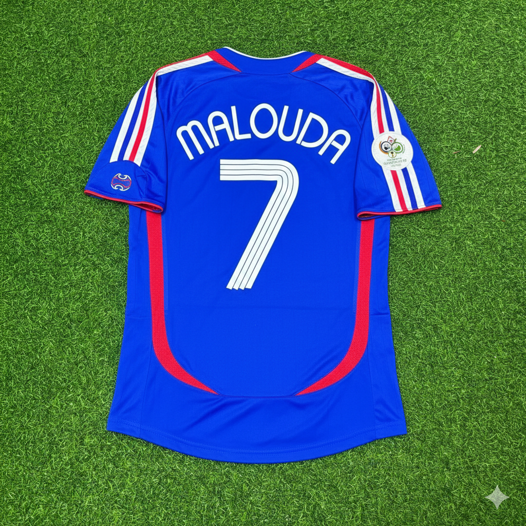 France World Cup 2006 Florent Malouda Blue Retro Kit