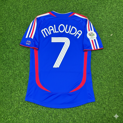 France World Cup 2006 Florent Malouda Blue Retro Kit