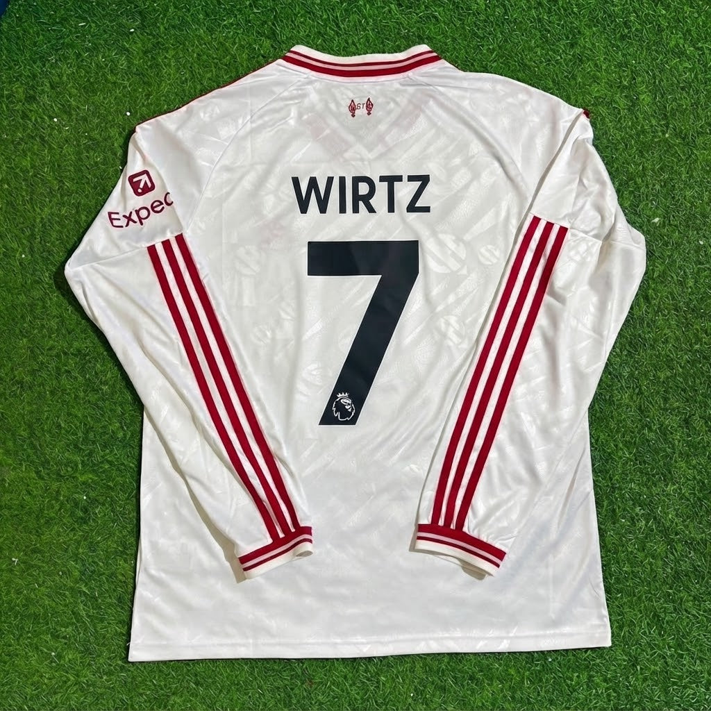 Florian Wirtz #7 Liverpool 2027 Long Sleeve Away White Football Jersey