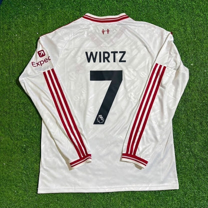 Florian Wirtz #7 Liverpool 2027 Long Sleeve Away White Football Jersey