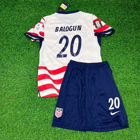 USA USMNT World Cup 2026 Folarin Balogun Home Kids Football Jersey