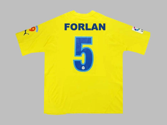5 Diego Forlan – Villarreal 2009–2010 Retro Home Kit Jersey – | Trikot | Maillot Soccer Kit