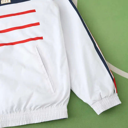 France Retro Vintage Double Sides Windbreaker - Reversible Jacket