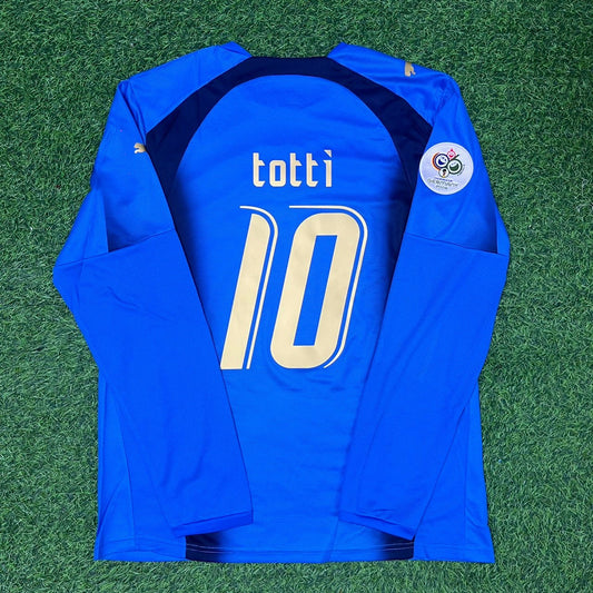 Italy World Cup 2006 Francesco Totti #10 Final Long Sleeve Retro Football Jersey