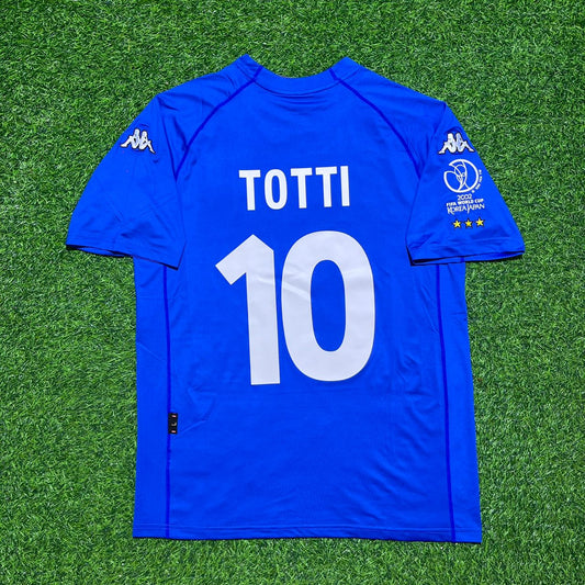 Italy World Cup 2002 Francesco Totti #10 Home Retro Football Jersey