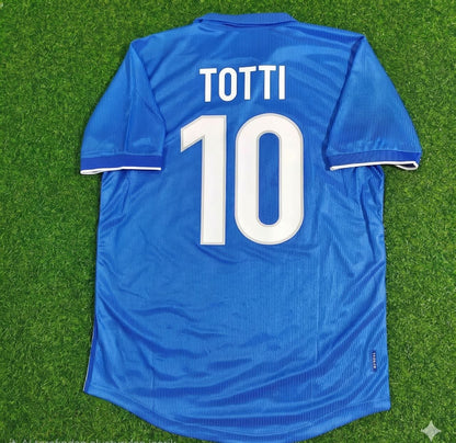 Francesco Totti Italy Home Blue Retro Football Jersey Kit
