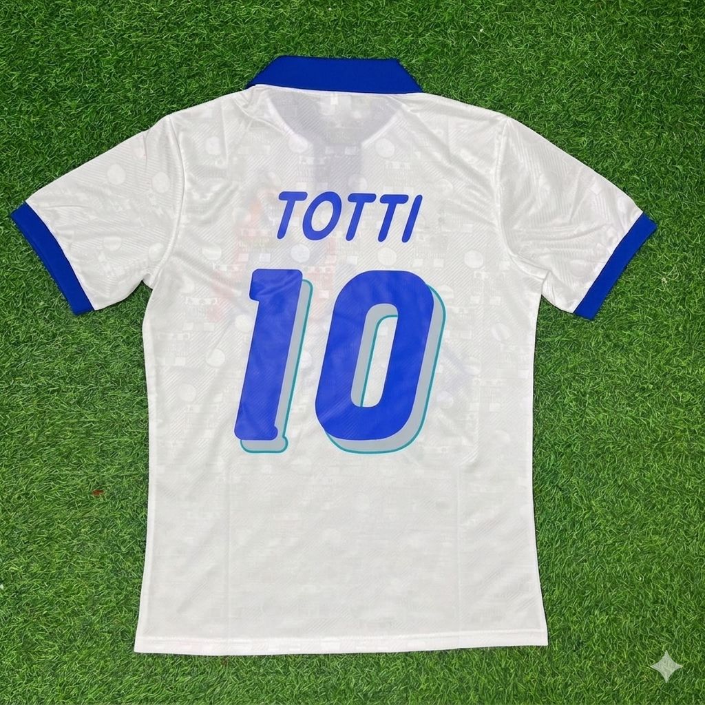 Francesco Totti Italy White Retro Football Jersey