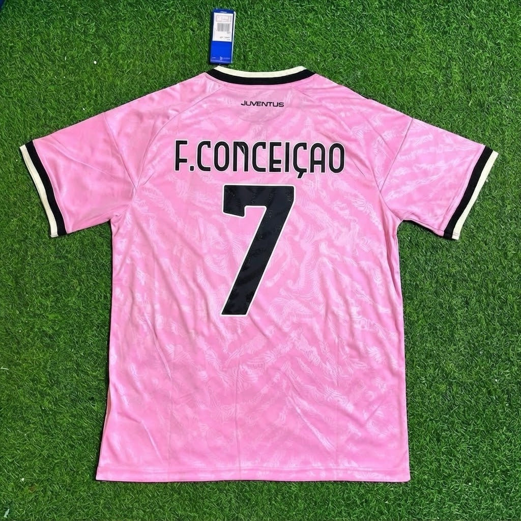 Francisco Conceição #7 Juventus 2026-2027 Away Pink Football Jersey