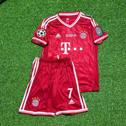 Franck Ribéry #7 Bayern Munich 2013 Champions League Final Kids Retro Kit Jersey