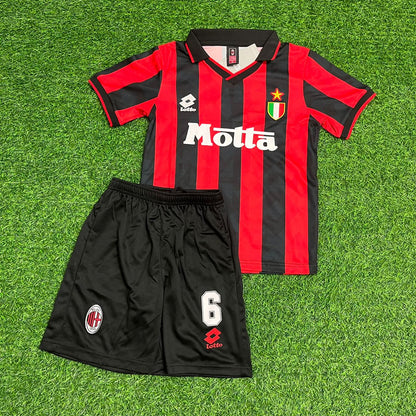 Franco Baresi AC Milan 1993 1994 Retro Kids Soccer Kids Football Jersey Kit