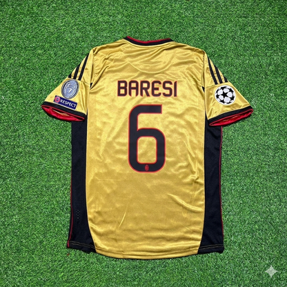Franco Baresi #6 AC Milan Gold Retro Football Jersey