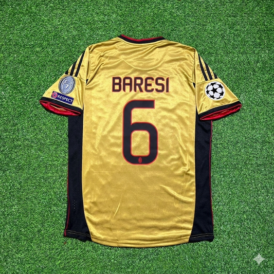 Franco Baresi #6 AC Milan Gold Retro Football Jersey