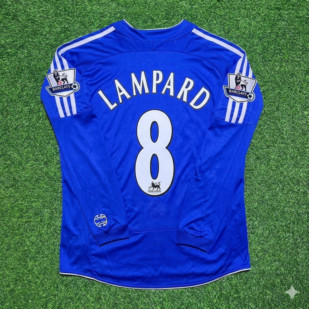 Frank Lampard #8 Chelsea 2006-2008 Long Sleeve EPL Patch Football Jersey Kit