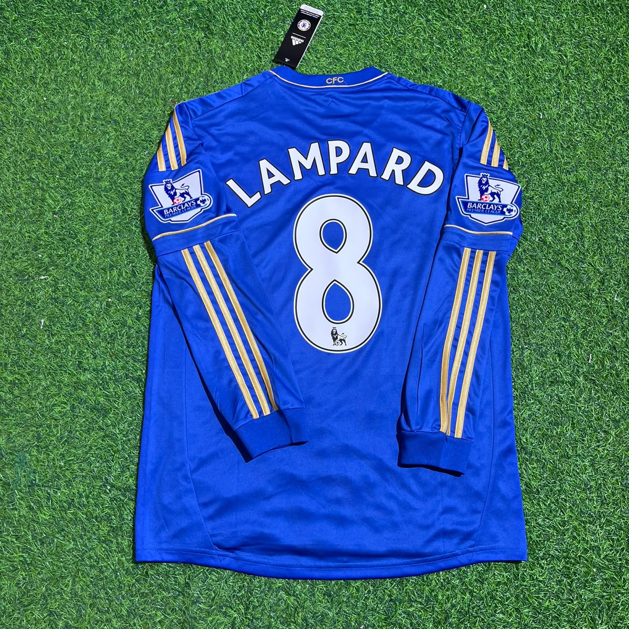 Frank Lampard Chelsea 2012/13 Premier League Patch Blue Retro Football Jersey