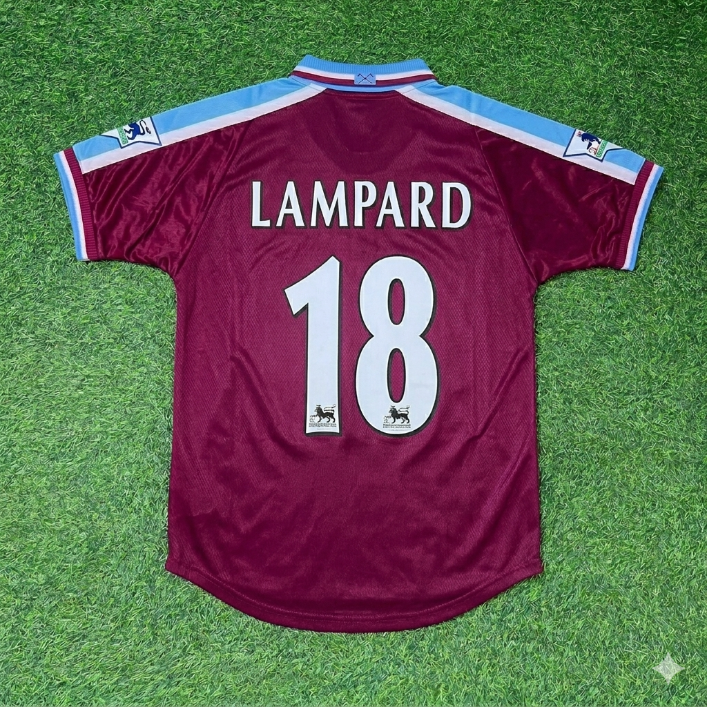 Frank Lampard #18 West Ham 1999-2000 Home Retro Football Jersey Kit