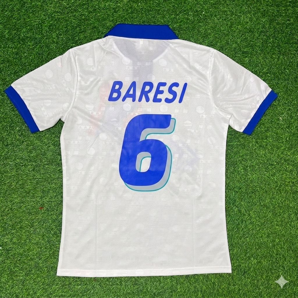Italy World Cup 1994 Franco Baresi White Retro Football Jersey