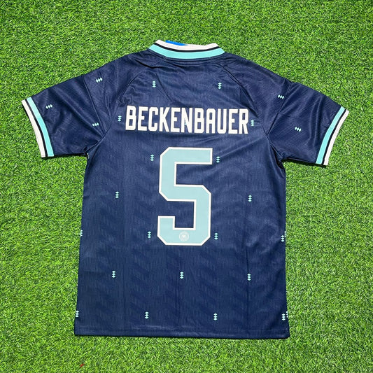 Germany Franz Beckenbauer #5 Retro Blue Away Football Jersey