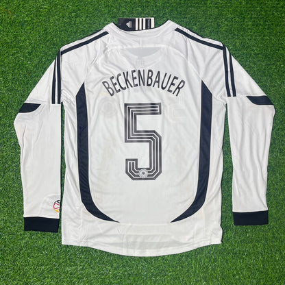 Franz Beckenbauer Germany World Cup Long Sleeve White Retro Football Jersey Kit