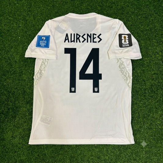 Norway World Cup 2026 Fredrik Aursnes #14 White Football Jersey