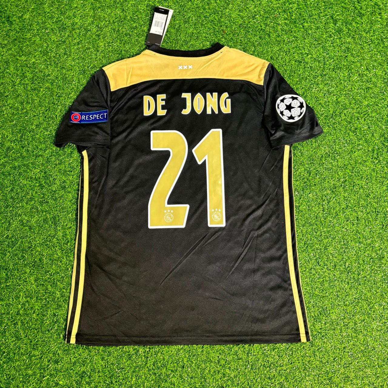 Frenkie De Jong Ajax 2018 2019 Champions League Black Retro Football Jersey Kit