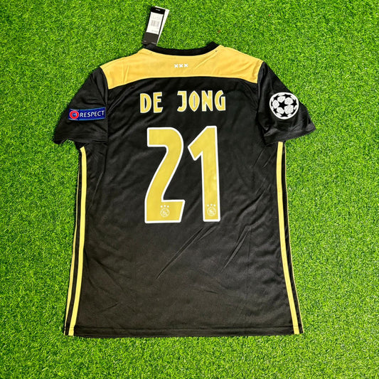 Frenkie De Jong Ajax 2018 2019 Champions League Black Retro Football Jersey Kit