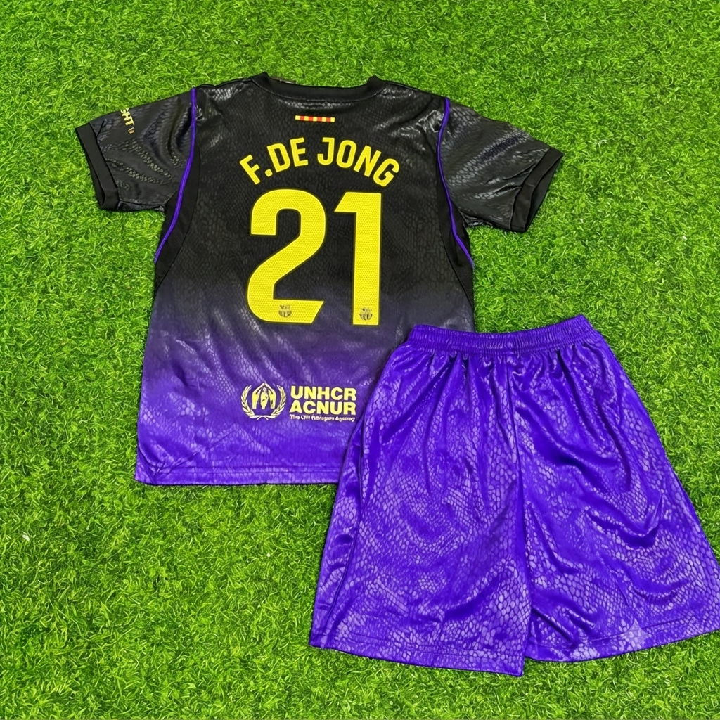 Frankie De Jong #21 Barcelona 2027 Away Kids Football Jersey