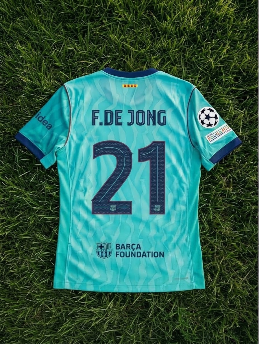 Frankie De Jong #21 Barcelona 2026-2027 Third Champions League Patch Football Jersey