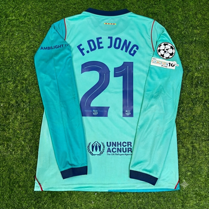 Frankie De Jong #21 Barcelona 2027 Long Sleeve Football Jersey