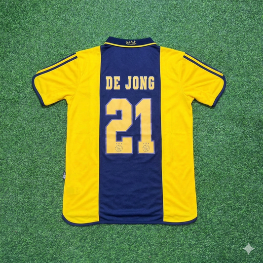 Frenkie de Jong Ajax Retro Yellow Football Jersey Kit