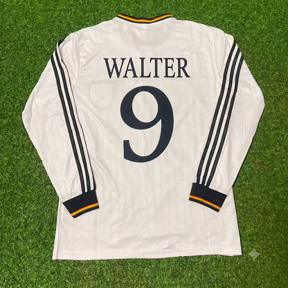 Germany EURO 1996 Fritz Walter Final Home Long Sleeve Retro Football Jersey Kit (Copy)