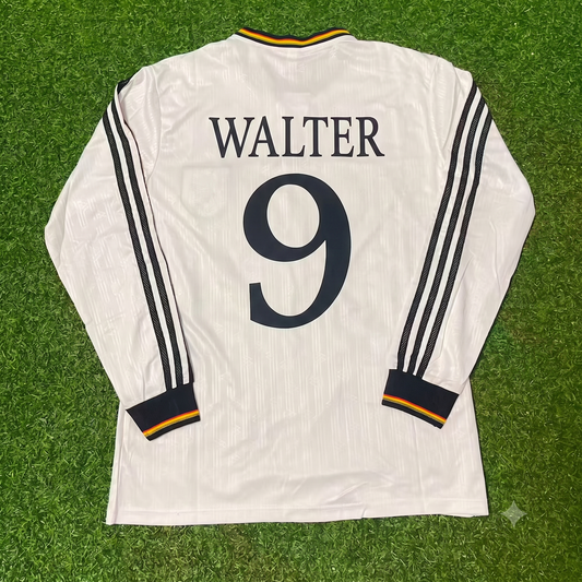 Germany EURO 1996 Fritz Walter Final Home Long Sleeve Retro Football Jersey Kit (Copy)