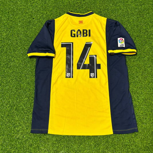 Gabi #14 Atlético Madrid 2013-2014 Away Yellow Football Jersey Kit