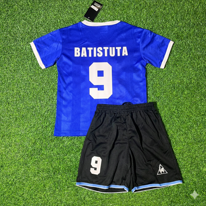Argentina World Cup 1986 Gabriel Batistuta 9- Final Blue Kids Retro Football Jersey Kit