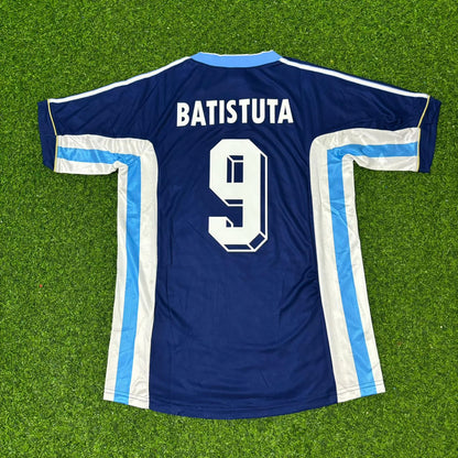 Argentina World Cup 1998 Gabriel Batistuta Blue Retro Football Jersey