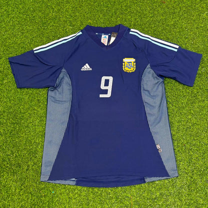 Gabriel Batistuta Argentina 2002/2004 Season Blue Retro Football Jersey Kit