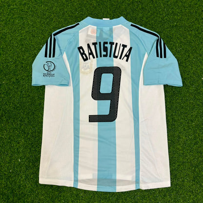 Argentina World Cup 2002 Gabriel Batistuta Home Retro Football Jersey