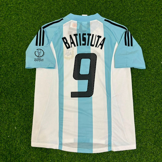 Argentina World Cup 2002 Gabriel Batistuta Home Retro Football Jersey