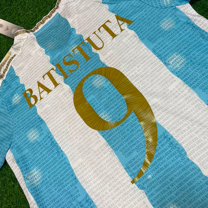 Gabriel Batistuta Argentina Commerative Anniversary Football Jersey