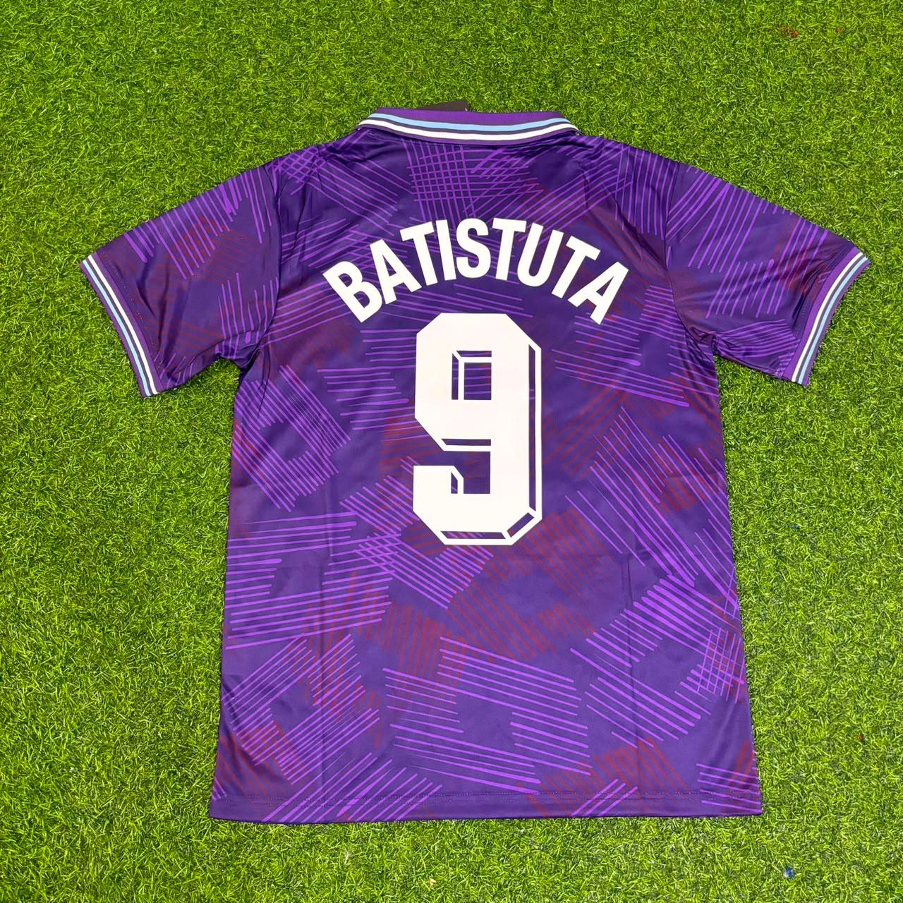 Gabriel Batistuta #9 Fiorentina 1992/1993 Season Home Retro Football Jersey