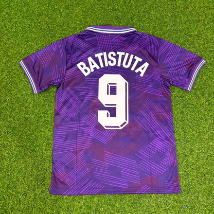 Gabriel Batistuta #9 Fiorentina 1992/1993 Season Home Retro Football Jersey