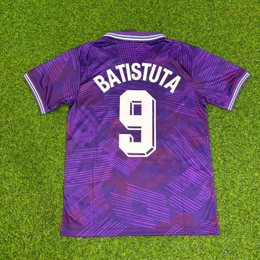 Gabriel Batistuta #9 Fiorentina 1992/1993 Season Home Retro Football Jersey