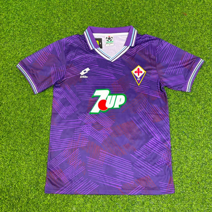 Gabriel Batistuta #9 Fiorentina 1992/1993 Season Home Retro Football Jersey